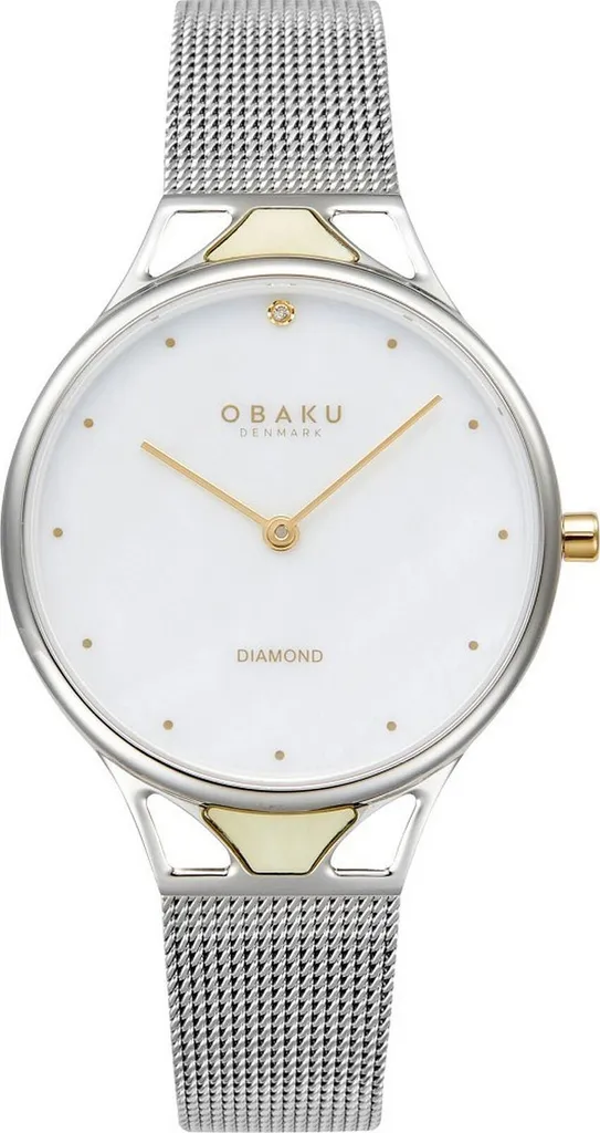 Montre Obaku femme diamant véritable et boîtier doré rose chic