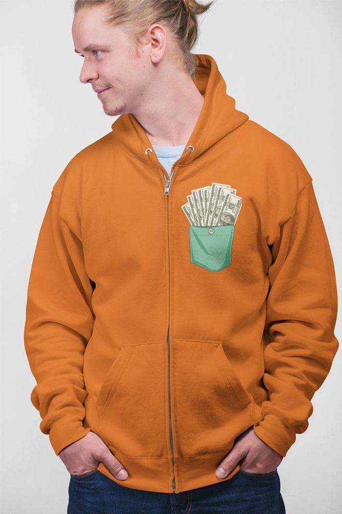 D&B Uni Hoodie ZIPPO00010 Dollar Orange-Größe L