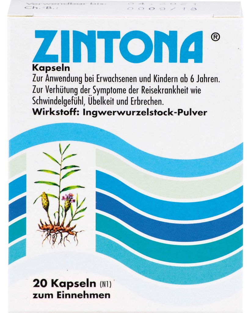 Zintona kapsle proti příznakům cestovní nevolnosti, 20 Obrázek produktu 
