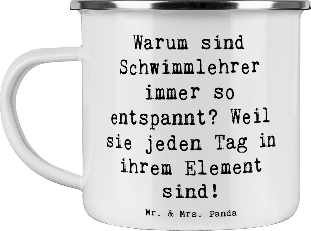 Mr. & Mrs. Panda Teetasse Spruch Entspannte Schwimmlehrer - Weiß - Geschenk, Fitness, Berufsalltag, Berufsgestaltung, Sportlehrer, Schwimmkurse, P...