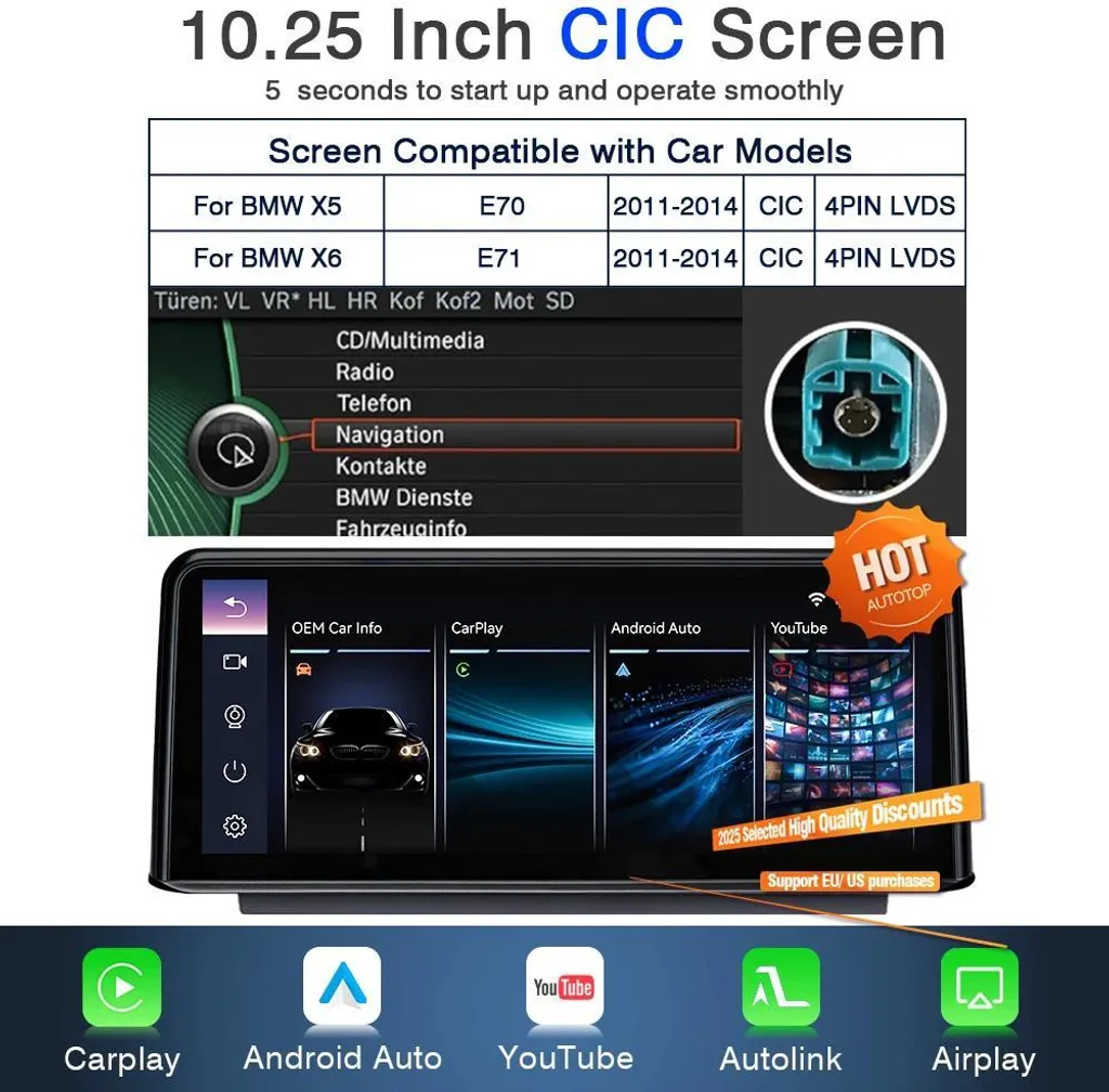 Module Navigation CarPlay et Vidéo YouTube pour Autoradio CIC Connecté - 2