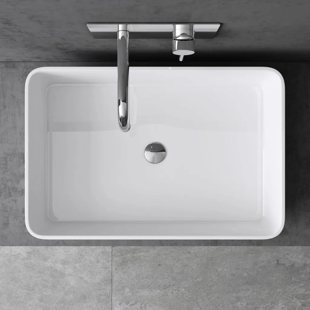 Vasque Solid Surface 80x40cm Blanche Mate Lavabo Rectangulaire Robuste - 2