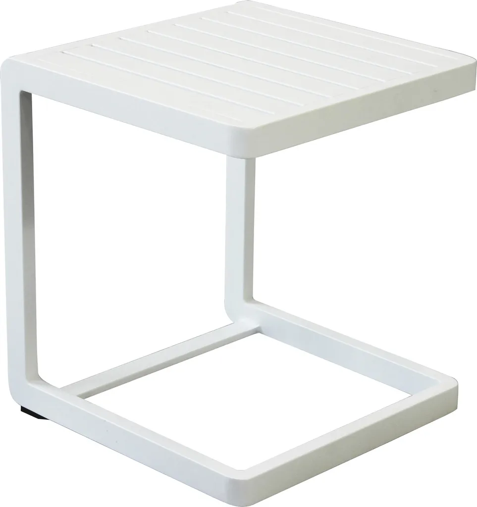 Tavolino da Balcone Alluminio Bianco MilaniHome 40x40x45 Design