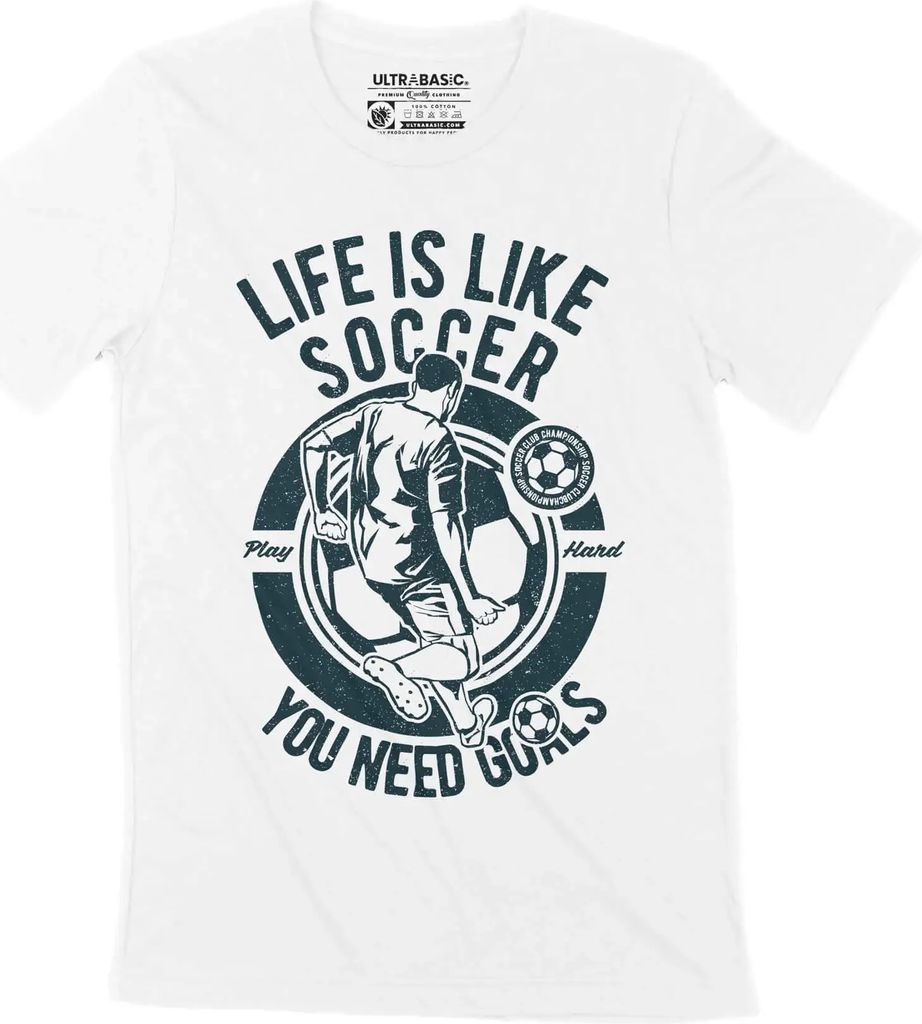 Herren Grafik T-Shirt Das Leben ist wie Fußball - für Fußballer – Life Is Like Soccer - For Soccer Player – Öko-Verantwortlich Vintage Jahr...