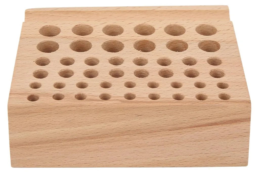 Porte-outils en cuir 46 trous en bois massif pour atelier artisanat