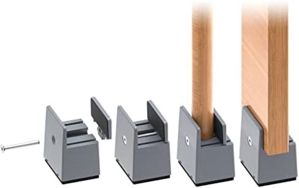 PolkaHome Möbelbeine 5 cm – Verstellbare Klemmen für zusätzliche Höhe und Bodenschutz