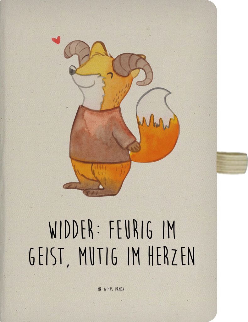 Mr. & Mrs. Panda Adressbuch Widder Astologie - Transparent - Geschenk, kariertes notizbuch, Notizheft, Reisetagebuch, Sternzeichen, Tierkreiszeiche...