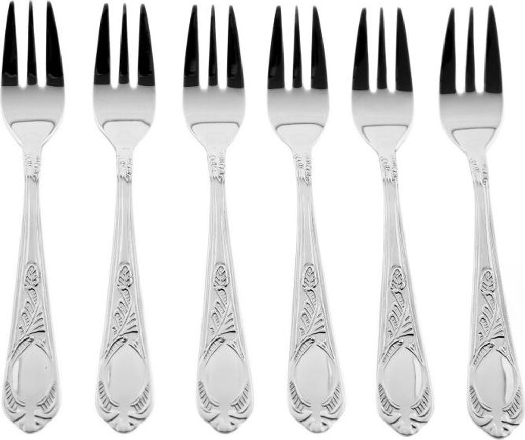 Set di 6 forchette da torta Rococo in acciaio inossidabile Immagine del prodotto 