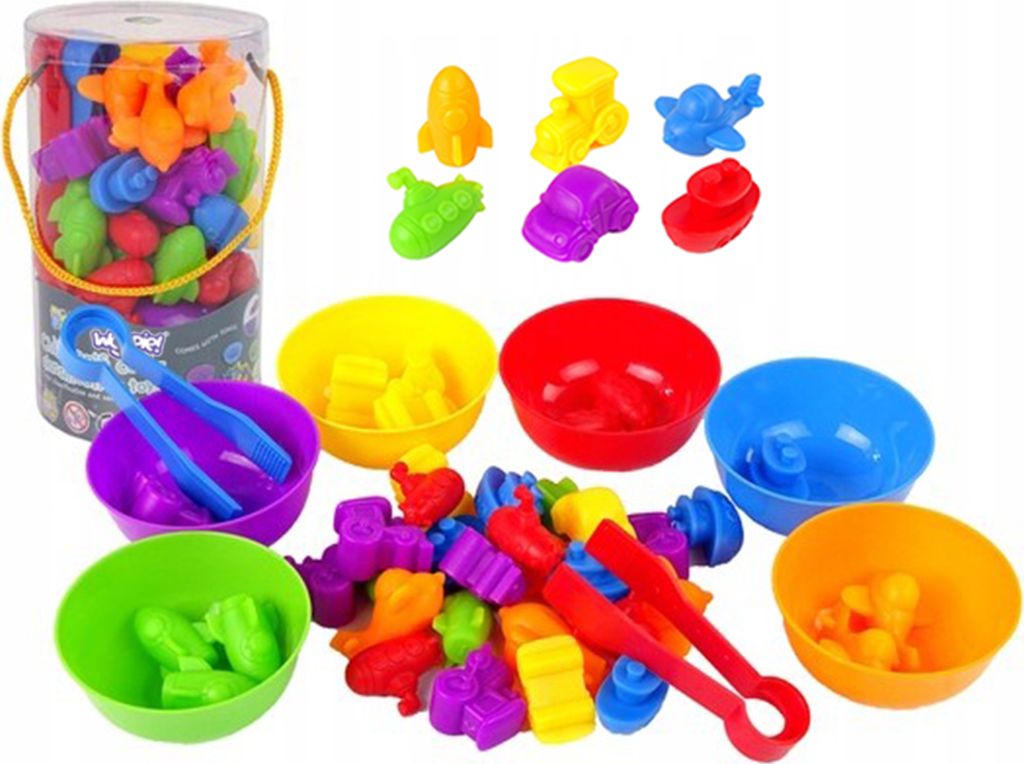 Woopie Montessori Lernspiel Farbsortierer Fahrzeuge 44-tlg. Produktbild 