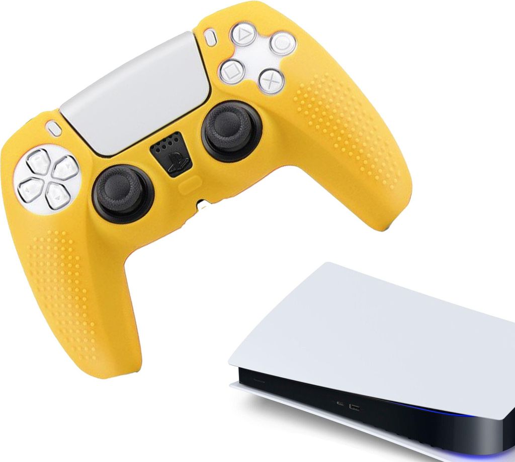 Hüllen & Skins für PS5, PlayStation 5 – Performance-Gaming-Hülle – Soft Grip Covers – Anti-Rutsch-Controller-Zubehör – Grip Gelb