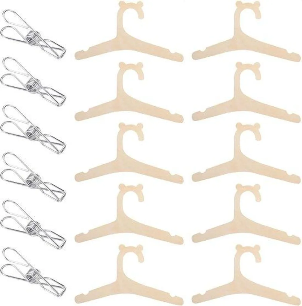 Pinces à linge en bois poncé pour bébés - Lot de 5 pinces haute qualité