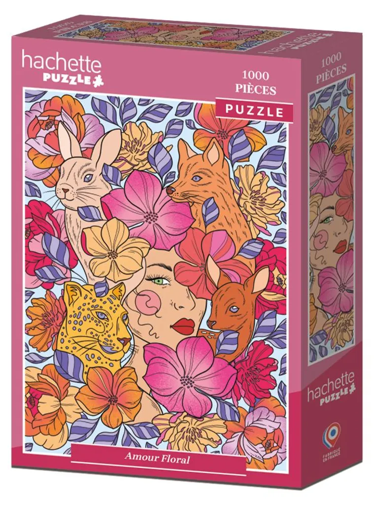Puzzle 1000 pièces Hachette aux détails floraux et carton premium