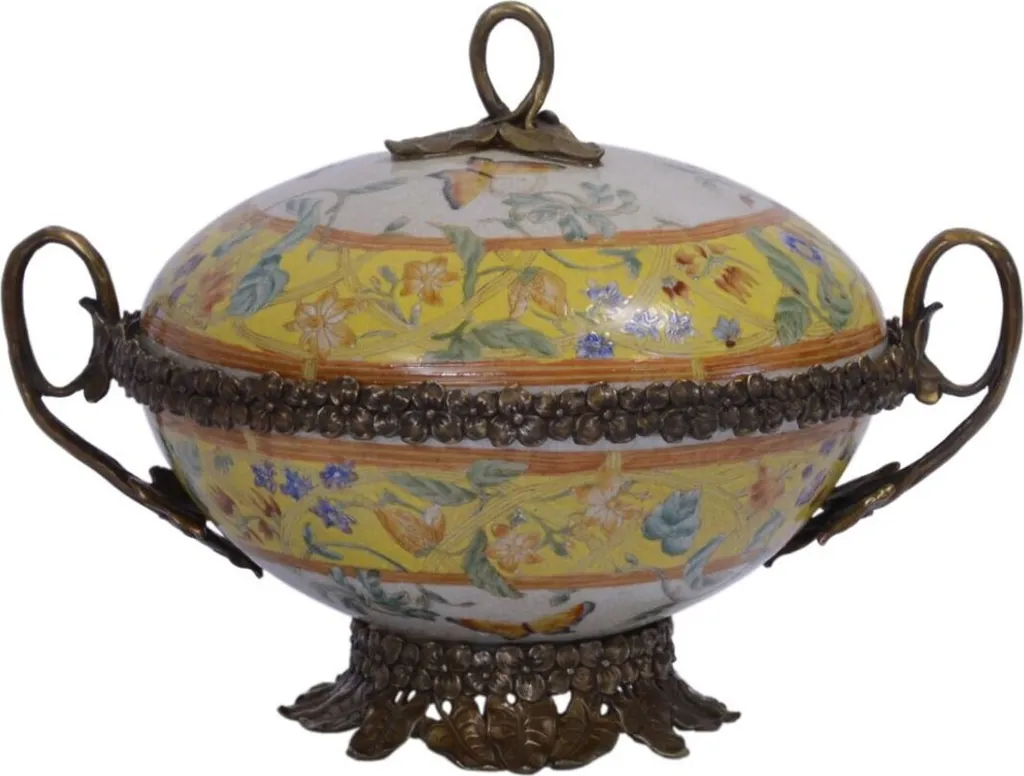 Bonbonnière de Luxe en Porcelaine Baroque pour Décoration de Table