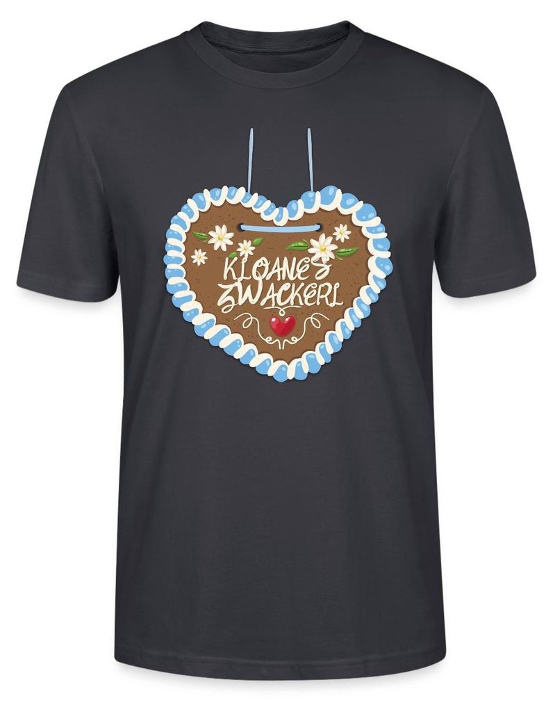 Spreadshirt Lebkuchenherz design Kloane’s Zwackerl Uni Bio T-Shirt, 3XL, Dunkles Graublau