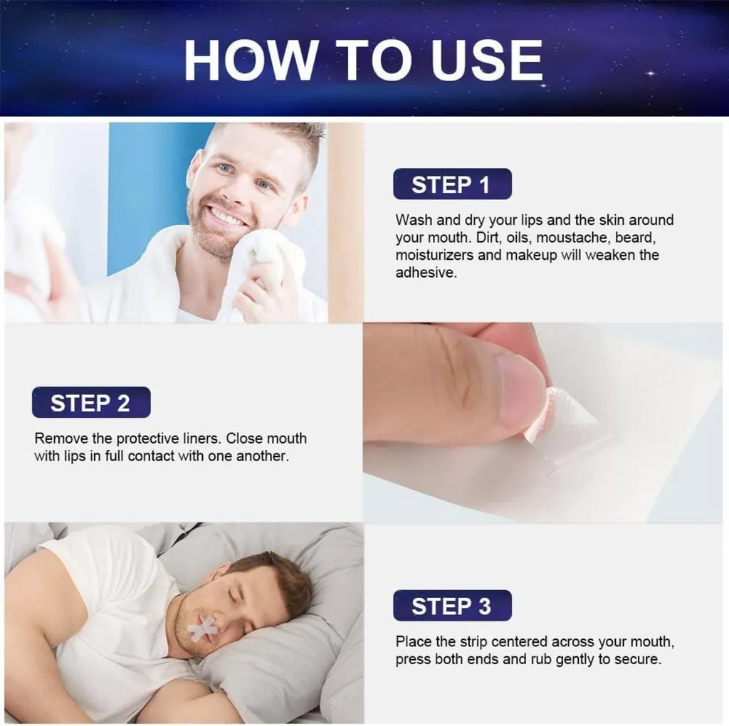 Bande Buccale Anti-Ronflement Hypoallergénique Pack de 120 Patchs Pro - 7