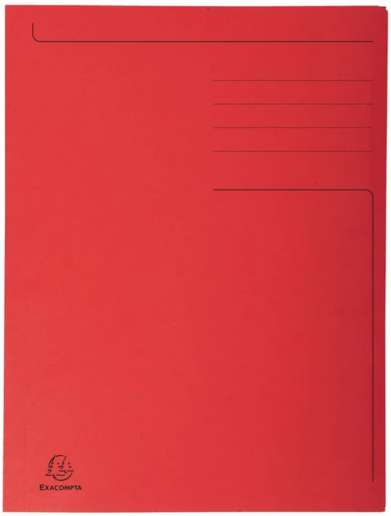 Porte-documents rouge A4 rigide 300g avec rabats de protection