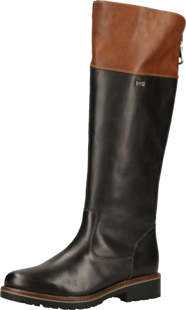 Remonte Hochschaftstiefel - Nachtschwarz / Braun Glattleder Größe: 36 Normal