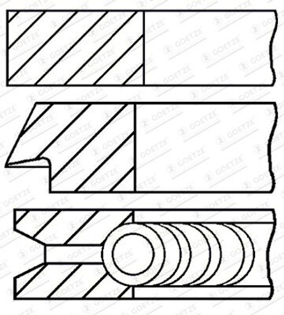 GOETZE ENGINE 08-425307-00 Kolbenringsatz Kolbenringe für BMW 3 Limousine (E46) 5 Limousine (E60) 5 Touring (E61) 5 Limousine (E39) 3 Touring (E46...