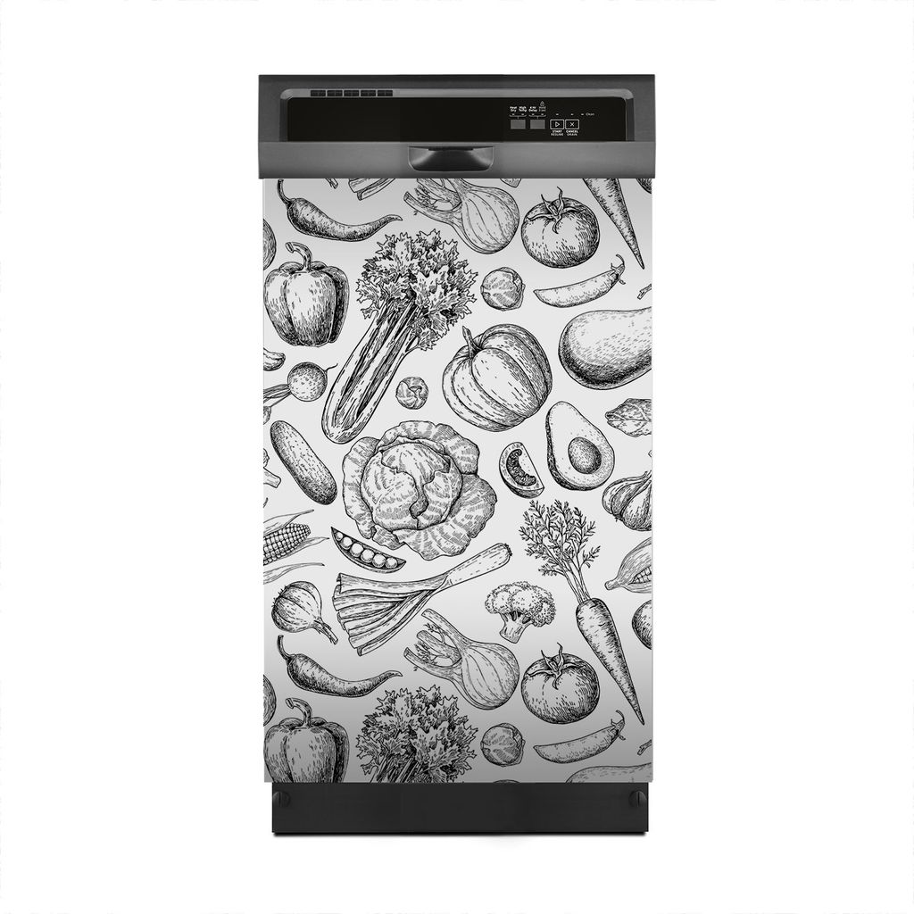Aufkleber sticker 45x70 cm Dekorative folie Spülmaschine - Gemüse Vegetarisch