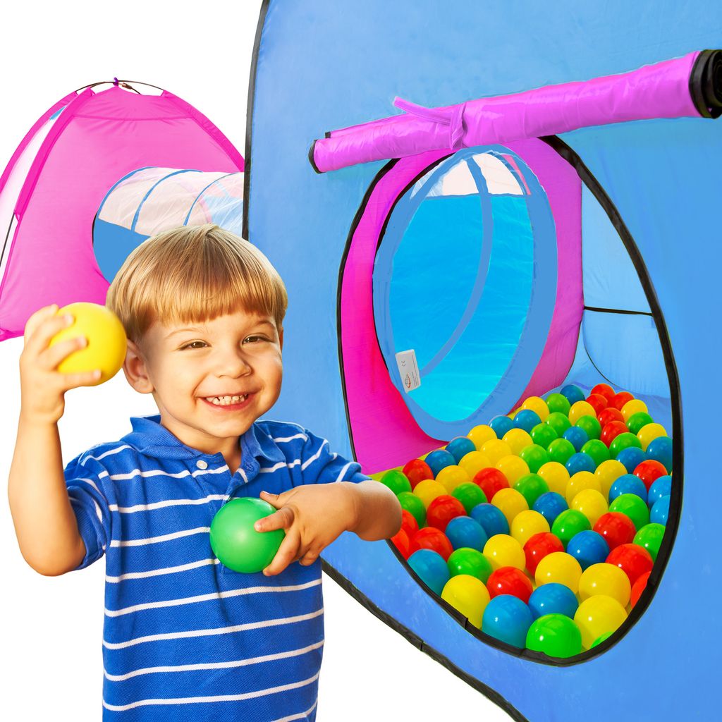 Tasche Kinderzelt Bällebad Spielhaus Iglu Baby 200 Bälle Spielzelt Tunnel 