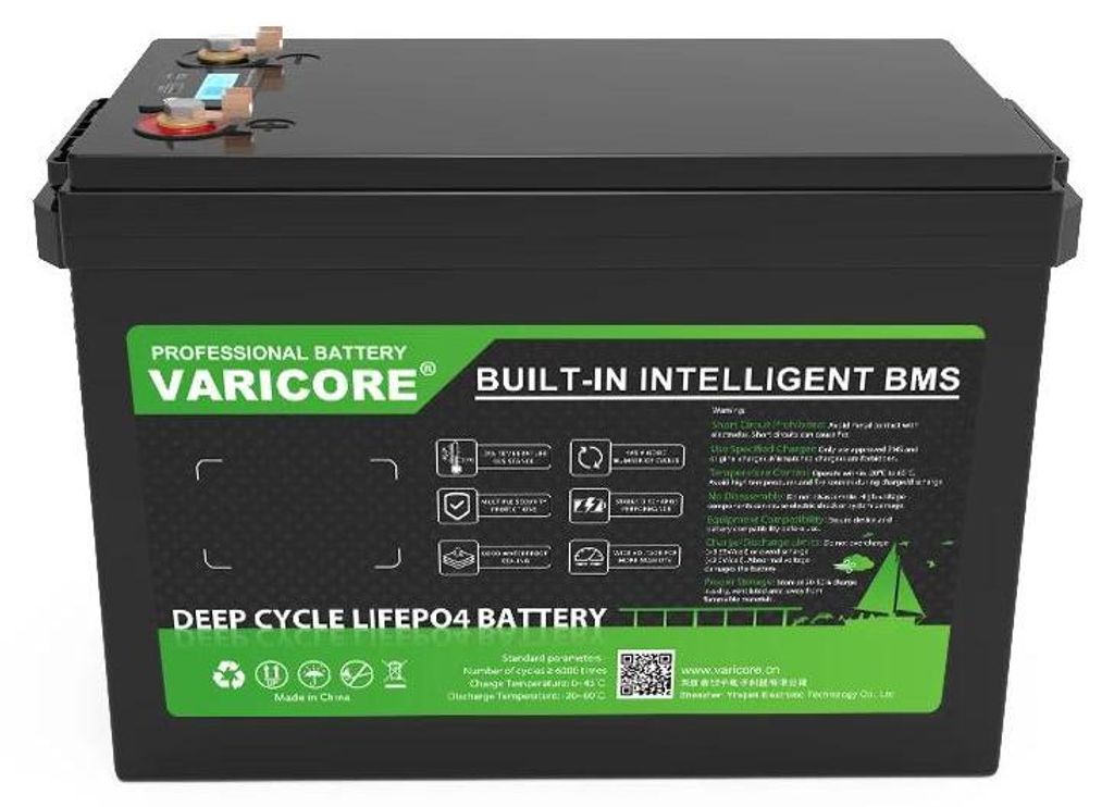 LiFePO4 Batterie 12V 310Ah - Deep Cycle Versorgungsbatterie - Integriertes BMS 14,6V 20A - Für Wohnmobil Boot Solaranlage - 360x190x250mm - 24kg -...