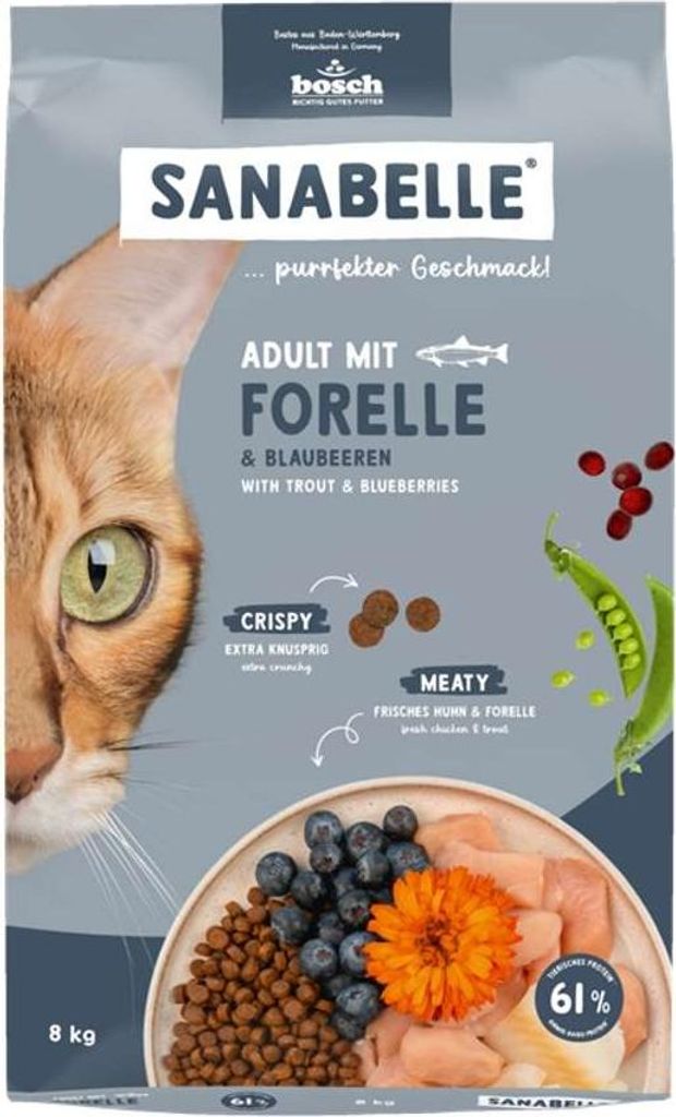 Katzenfutter trocken Sanabelle Adult mit Forelle 8 kg Produktbild 