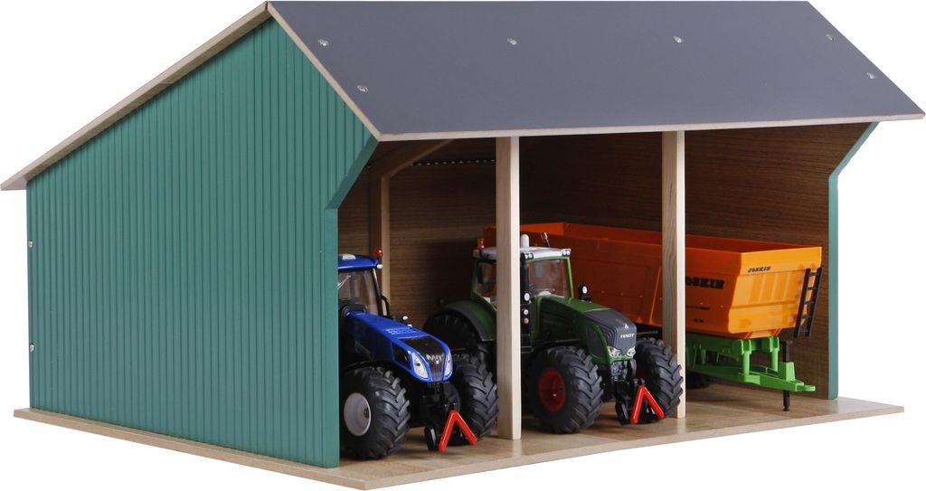 Kids Globe Spielzeug-Scheune für Traktoren Groß 1:32 Holz Produktbild 