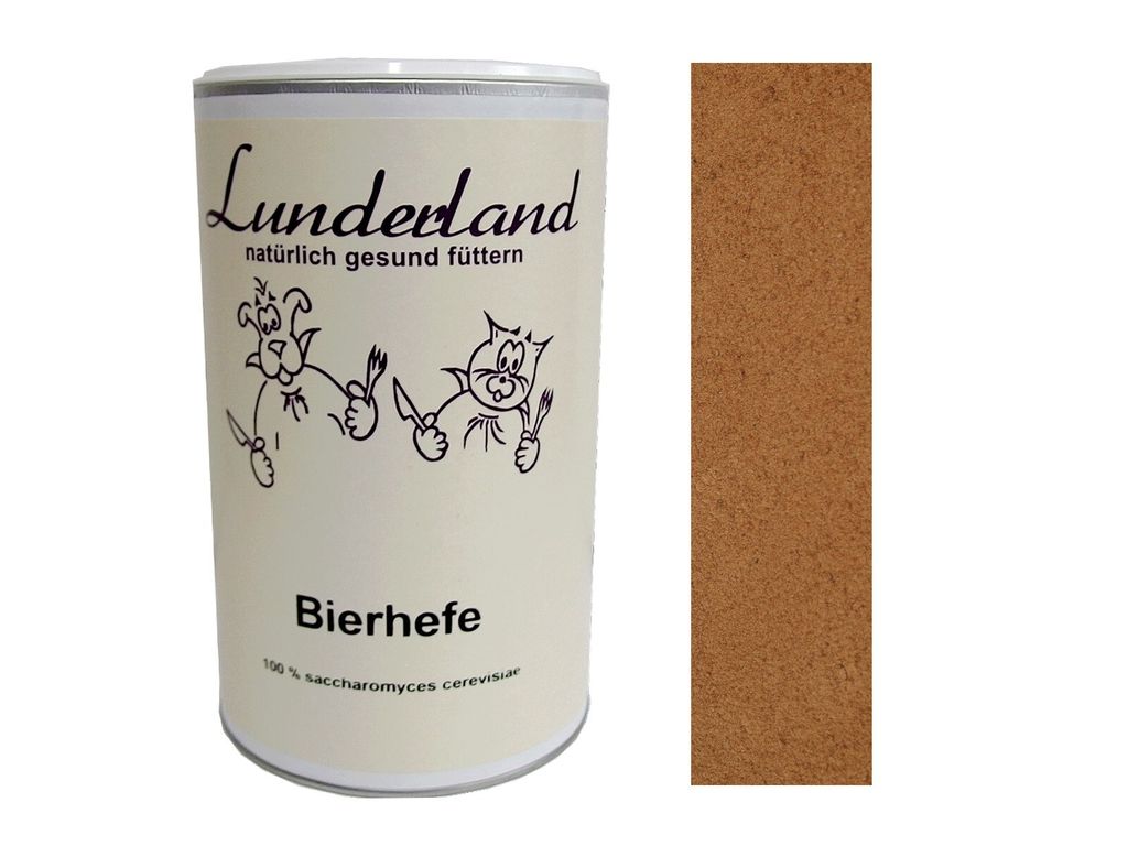 Bierhefe 700g Einzelfuttermittel für Hunde + Katzen von Lunderland inkl. Löffel