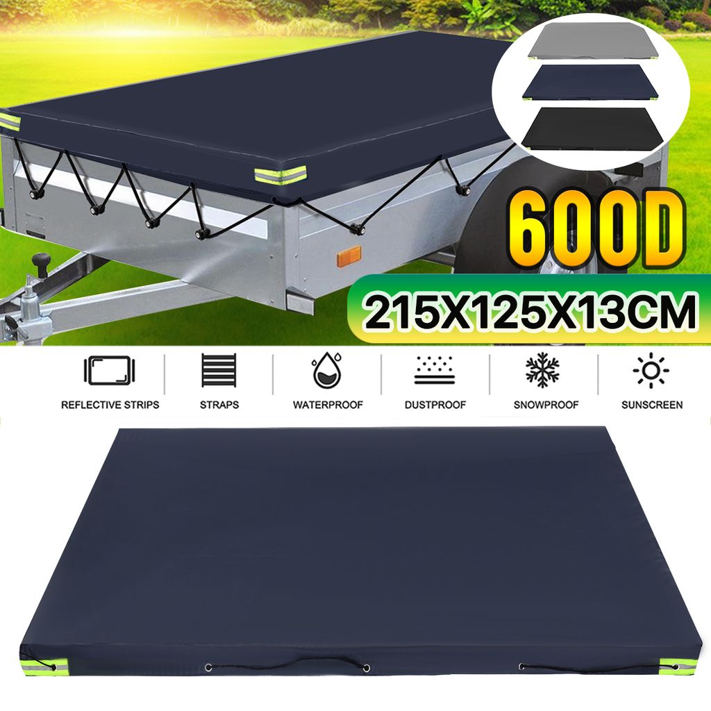 Anhängerplane Wasserdicht – 214x122x13 Cm Abdeckplane Aus 420D Oxford-Stoff Für Camping & Transport