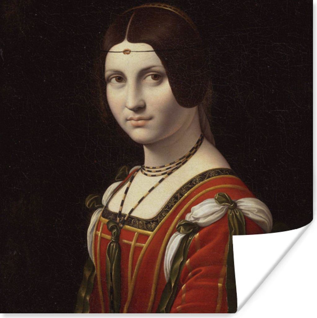 MuchoWow Poster La Belle Ferronnière - Leonardo da Vinci 100x100 cm - Babyzimmer