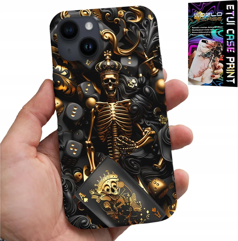 Custodia Per Iphone 15 Plus - Poker Re Dadi Asso Disegni Per Gli Uomini + Vetro