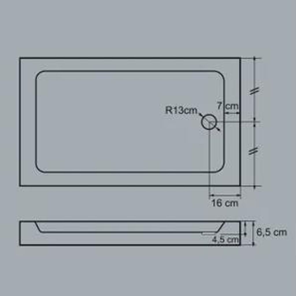 Duschwanne 110x70 Duschtasse 70x110 Extra Flach 6,5cm Bodeneben