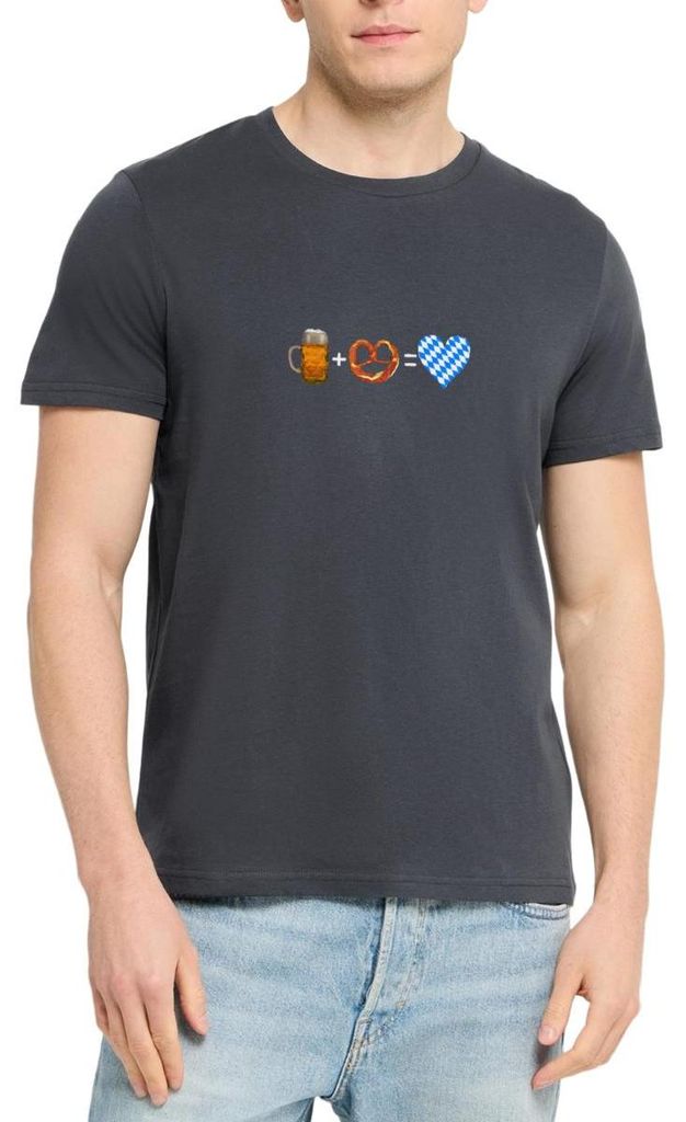 Spreadshirt Bier Und Breze Bayern Volksfest Uni Bio T-Shirt, 3XL, Dunkles Graublau