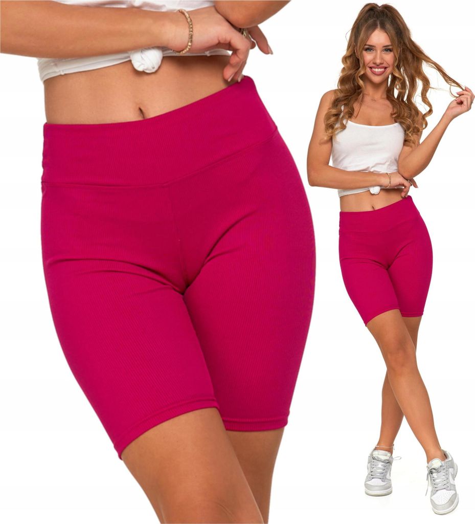 Radlerhose Kurze Tights Leggings Gerippt Modische Farbe Produktbild 