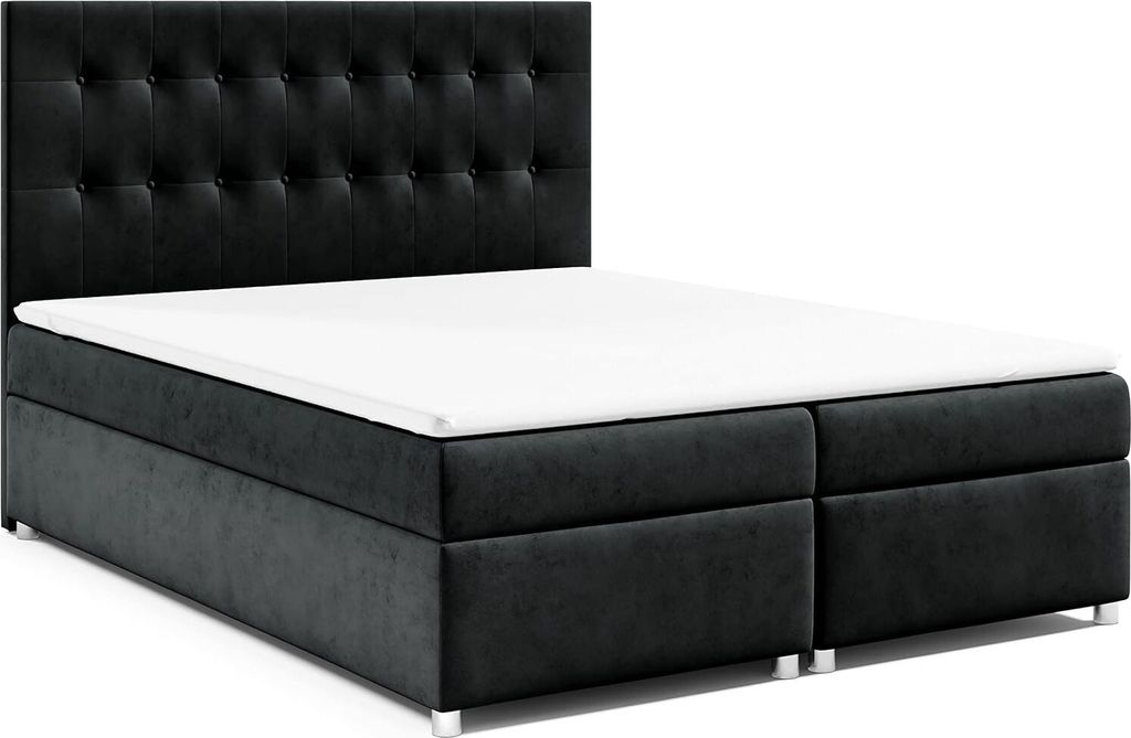 Best for Home Boxspringbett mit Bettkasten Trinity K-6 Bonellfederkern inkl. Topper, mit Lieferung, Aufbau & Entsorgung 180x200-Schwarz