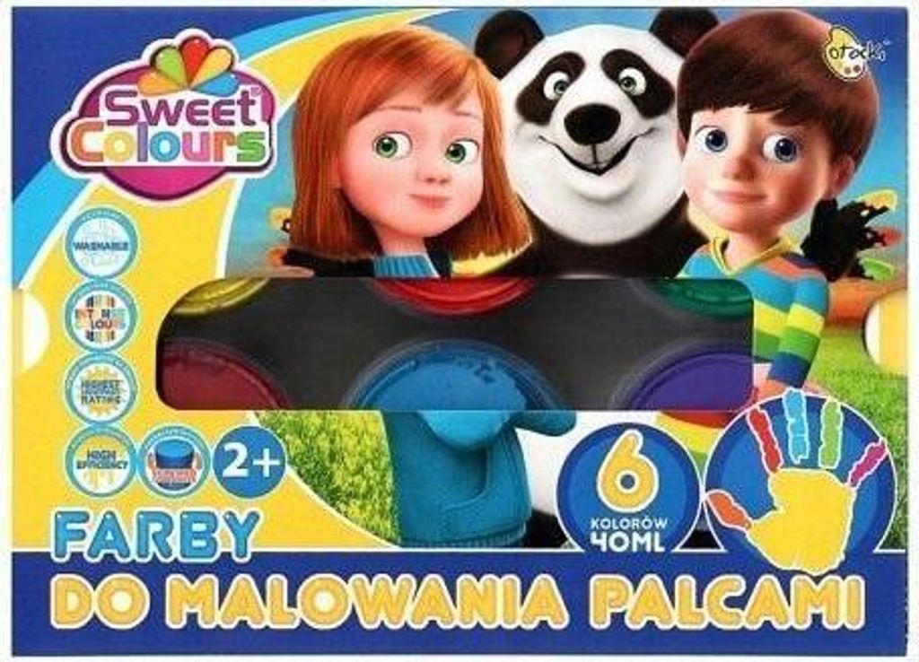 Farby do malowania palcami 6 kolorów 40ml