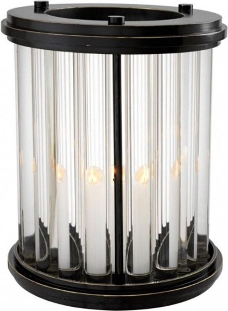 Casa Padrino Luxus Windlicht / Kerzenleuchter Bronze Finish 26,5 x H. 33,5 cm - Hotel Accessoires