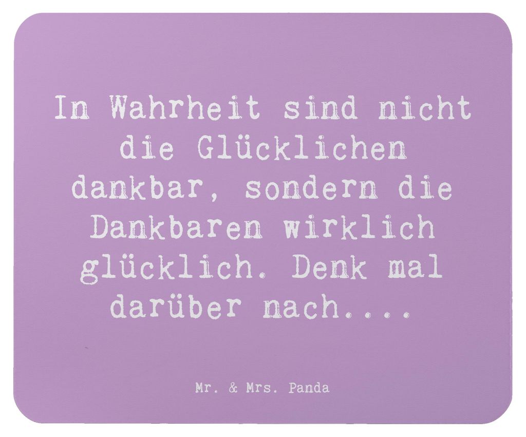 Mr. & Mrs. Panda Mouse Pad Spruch Dankbarkeit für kleine Dinge - Lavendeltraum - Geschenk, Gefühl, Stressbewältigung, positive Einstellung, Mous...