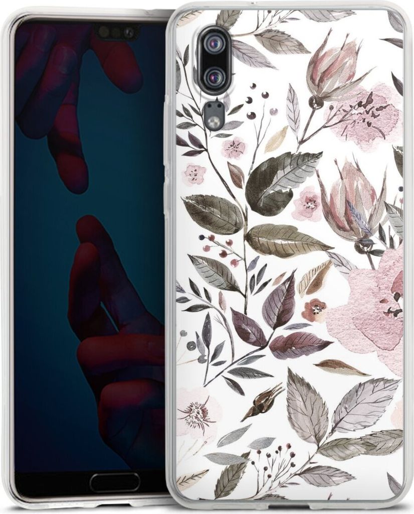 DeinDesign Handyhülle für Huawei P20 Silikon Hülle Case Smartphone Schutzhülle Blumen Pastell Wasserfarbe