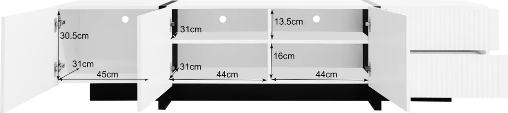 Grand Meuble TV 190 cm Abrihome pour Salon Familial - Rangement Complet - 7
