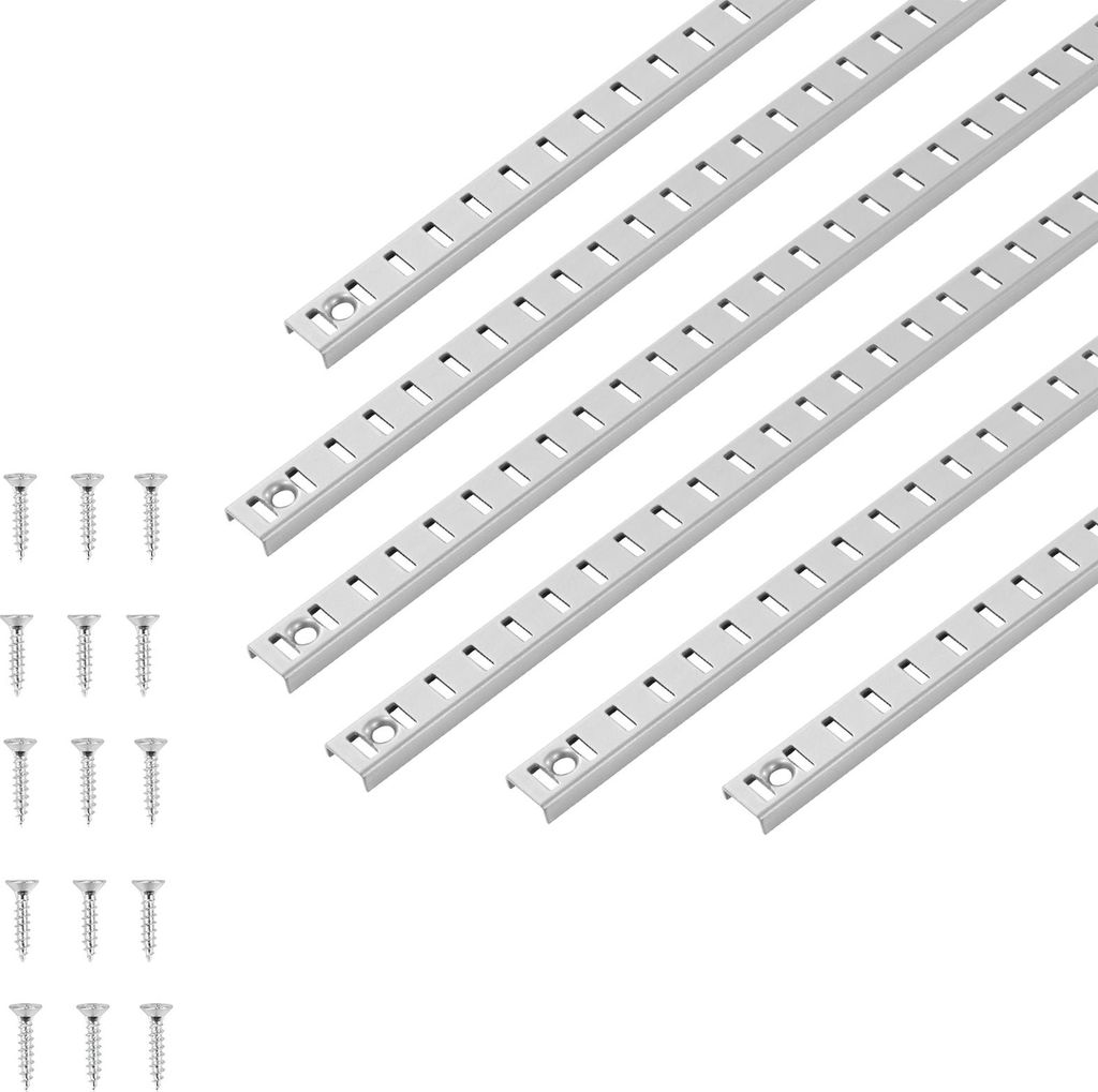 SucceBuy Regalpilaster, 923 mm, 8er-Pack, verstellbare Halterungen aus Stahl, Einsteck-Pilasterleisten-Standards mit 32 Schrauben, ideal für Wandr...