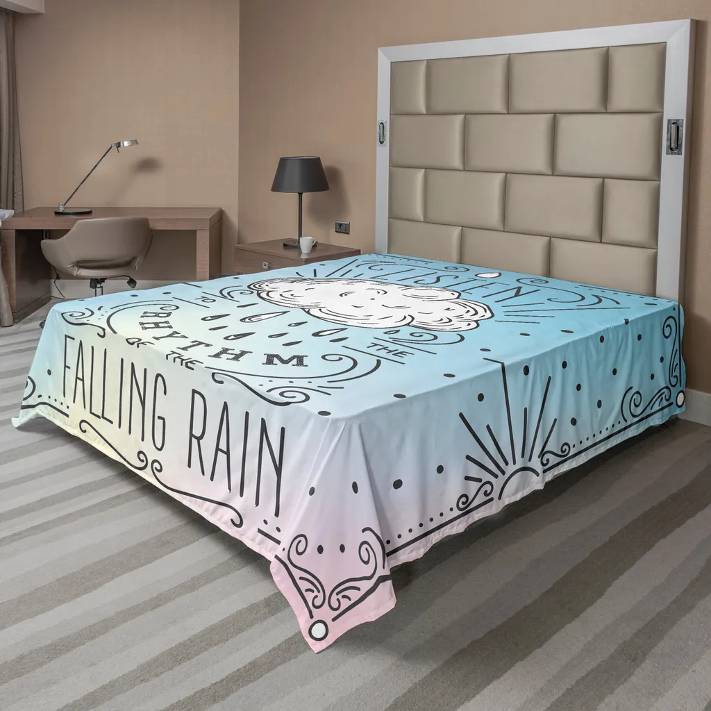 Drap de Lit Supérieur Doux Multicolore Motif Nuages 275 x 260 cm 1 Pièce