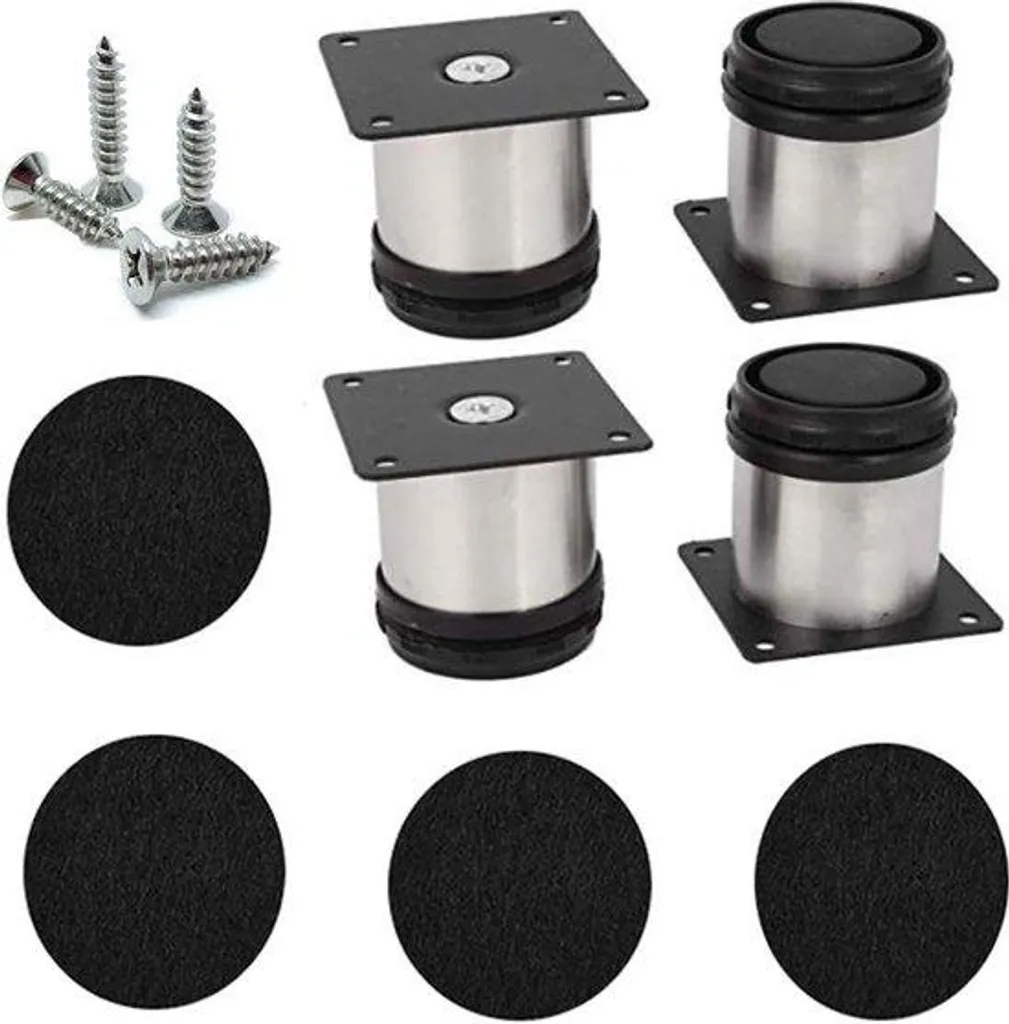 Pieds pour Meuble de Salle de Bain 5 cm Inox - Réglage Sol Irrégulier