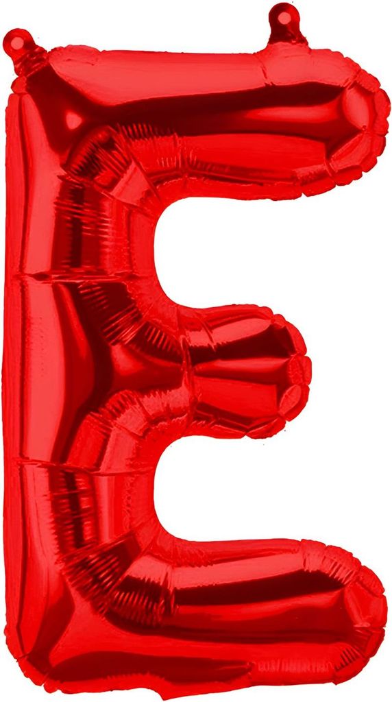 Folienballon Buchstabe E, rot, ca. 40 cm, für Luftbefüllung Produktbild 