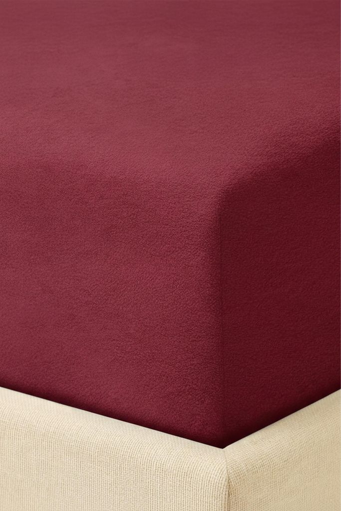 Frottee-Spannbettlaken 140x200x30 cm Bordeaux
