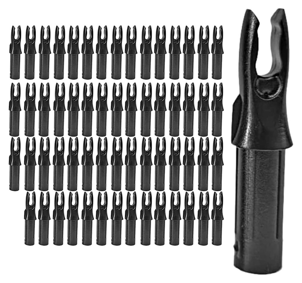 60er Pack Bogenschießpfeile Nock ID 6,2 mm Pfeilnocken Einsteck für DIY Jagdpfeile Verbindung Recurve Bogen