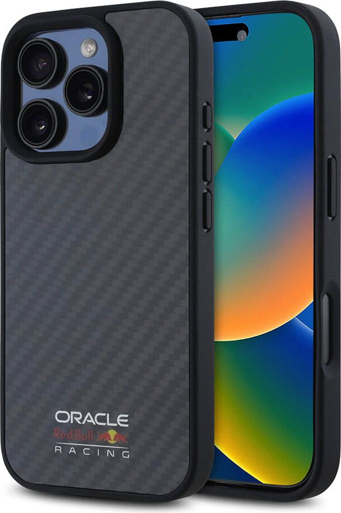 Redbull Racing iPhone 16 Pro Max Back cover case - Magsafe - Carbon Fiber - Shiny logo - Black