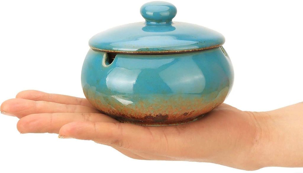 Chinesischer Wind-Aschenbecher Zigarre mit Deckel Retro für Produktbild 2