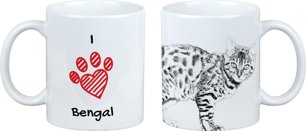 Bengalisch - Tasse mit Katze, entzückende Tasse mit Grafik, Geschenk mit Ihrem Foto von der Marke Art-Dog