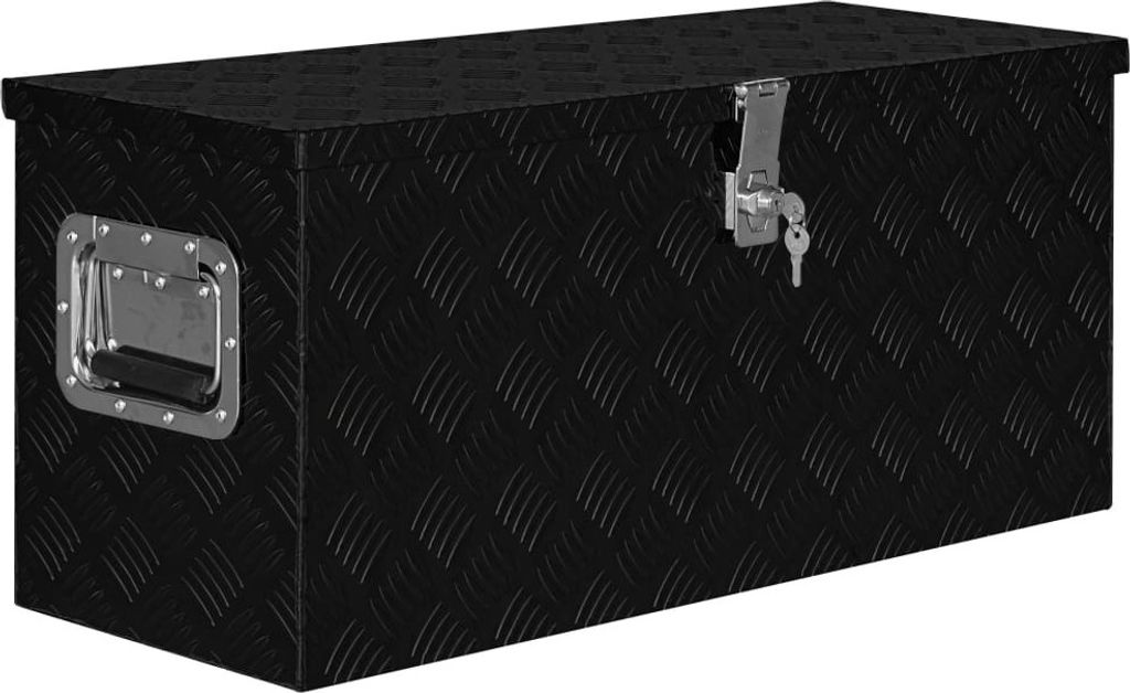 The Living Store Aluminiumkiste 80×30×35 cm Schwarz